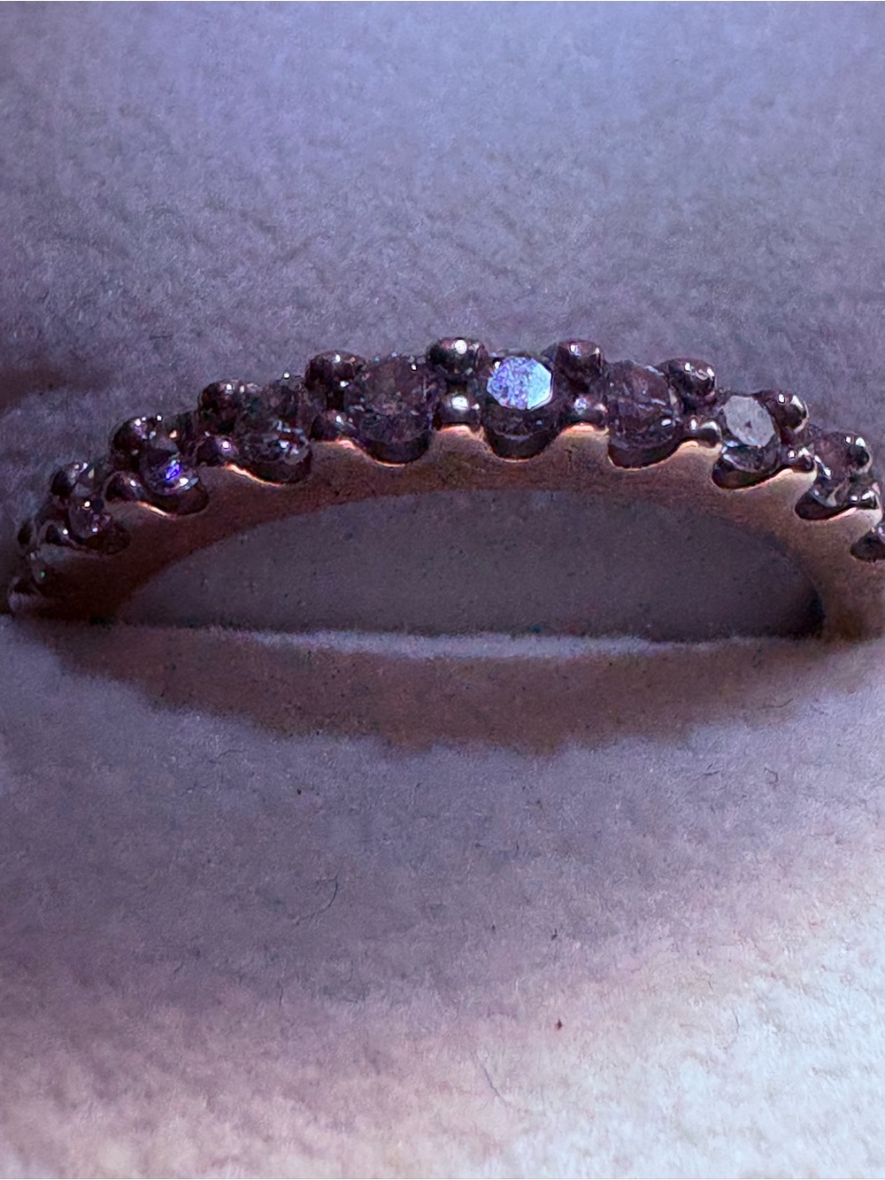 Half carat lab diamond band size 8 silver